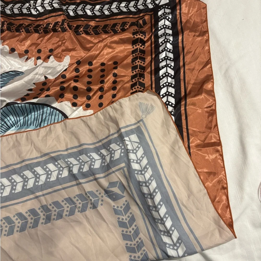 Orange and Blue‎ Patterned Scarf